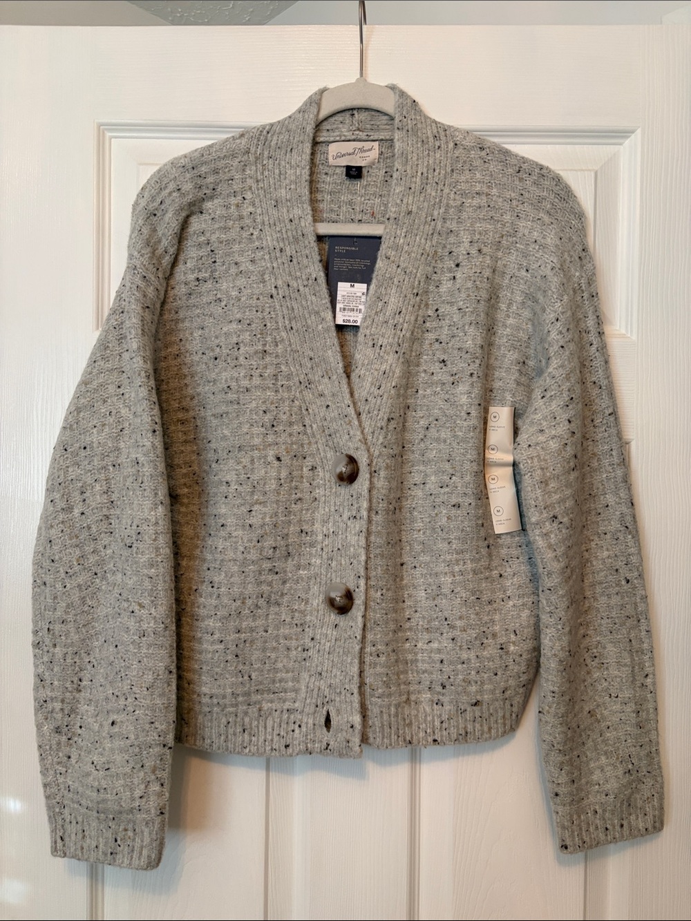 NBW!! New w/ Tags! Universal Thread Light Gray Speckled V‑Neck Button Cardigan